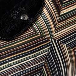 Pre Owned Longchamp Multicolor Nylon and Patent Leather Large Le Pliage Tote