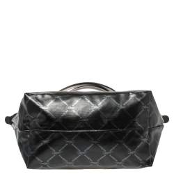 Pre Owned Longchamp Black Coated Canvas and Leather Le Pliage Tote