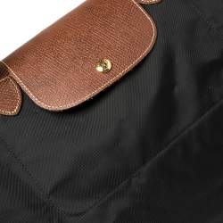 Pre Owned Longchamp Black Nylon Le Pliage Travel Tote