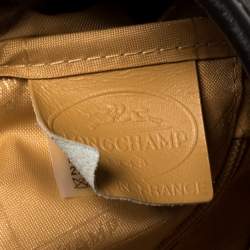 Pre Owned Longchamp Mocha Leather Buckle Pocket Hobo