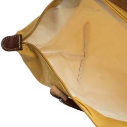 Pre Owned Longchamp Yellow Nylon and Leather Small Le Pliage Tote