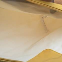 Pre Owned Longchamp Yellow Nylon and Leather Small Le Pliage Tote