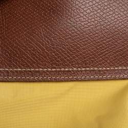 Pre Owned Longchamp Yellow Nylon and Leather Small Le Pliage Tote