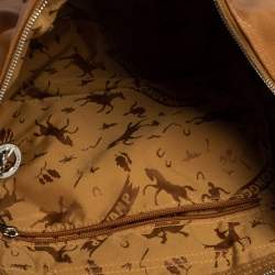 Pre Owned Longchamp Brown Leather Le Pliage Cuir Tote