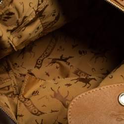 Pre Owned Longchamp Brown Leather Le Pliage Cuir Tote