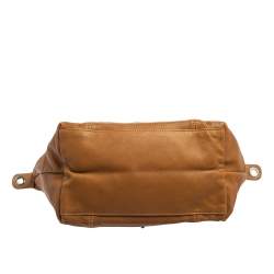 Pre Owned Longchamp Brown Leather Le Pliage Cuir Tote