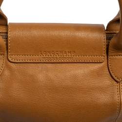 Pre Owned Longchamp Brown Leather Le Pliage Cuir Tote
