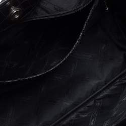 Pre Owned Longchamp Black Crocodile Embossed Leather Roseau Tote 