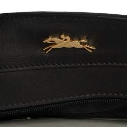 Pre Owned Longchamp Black/Multicolor Leather and Suede Medium Penelope Arty Tote