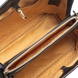 Pre Owned Longchamp Black Leather Buckle Handle Tote