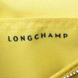 Pre Owned Longchamp Yellow Leather Flap Crossbody Bag