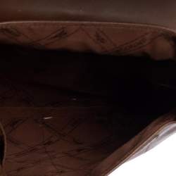 Pre Owned Longchamp Brown Leather Buckle Flap Sling Hobo