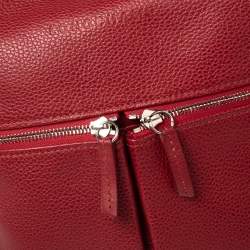 Longchamp Red Leather Messenger Bag