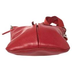 Longchamp Red Leather Messenger Bag