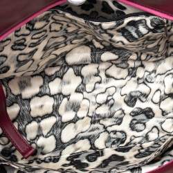 Longchamp Burgundy Python Embossed Leather Gatsby Tote