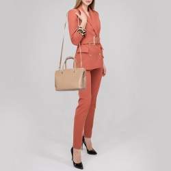 Pre Owned Longchamp Beige Leather Le Foulonne Tote