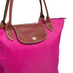 Longchamp Pink Nylon and Leather Le Pliage Tote