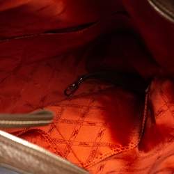 Pre Owned Longchamp Brown Grained Leather Convertible Tote