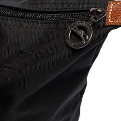 Longchamp Black Nylon and Leather Le Pliage Tote