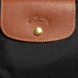 Longchamp Black Nylon and Leather Le Pliage Tote