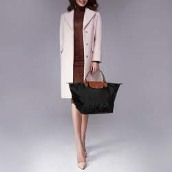 Longchamp Black Nylon and Leather Le Pliage Tote