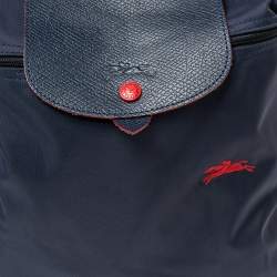 Pre Owned Longchamp Navy Blue Nylon Le Pliage Backpack