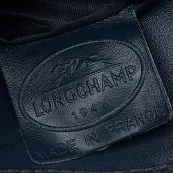 Pre Owned Longchamp Blue Patent Leather Tote