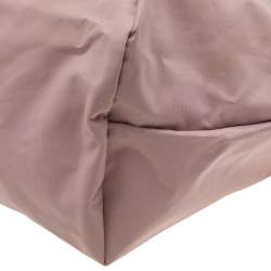 Longchamp Pink/Brown Nylon And Leather Le Pilage Tote