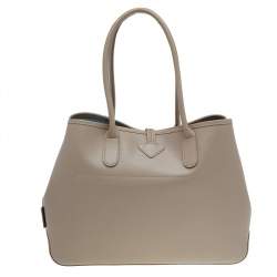 Longchamp Beige Leather Roseau Tote