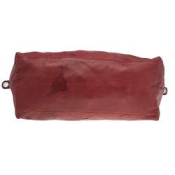 Pre Owned Longchamp Red Leather Le Pliage Tote