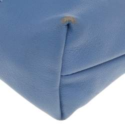 Pre Owned Longchamp Blue Leather Le Pliage Cuir Crossbody Bag