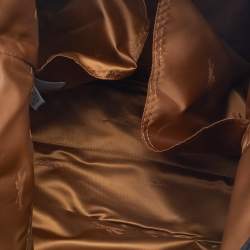 Pre Owned Longchamp Olive Green/Black Snakeskin Embossed Leather Tote