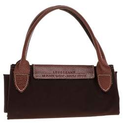 Longchamp Brown Nylon And Leather Medium Le Pliage Tote