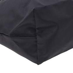 Pre Owned Longchamp Black/Beige Nylon and Leather Small Le Pliage Tote