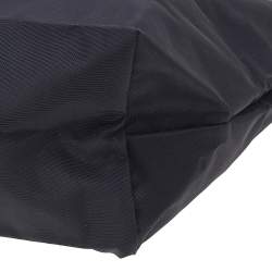 Pre Owned Longchamp Black/Beige Nylon and Leather Small Le Pliage Tote