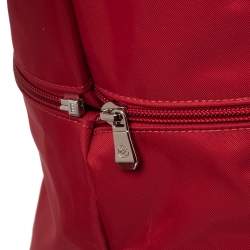 Pre Owned Longchamp Red Polyamide Canvas And Leather Le Pliage Expandable Travel Duffel