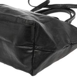 Longchamp Black Soft Leather Le Pliage Cuir Tote