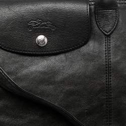 Longchamp Black Soft Leather Le Pliage Cuir Tote