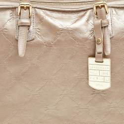 Longchamp Gold Leather Large LM Cuir Shopping Tote