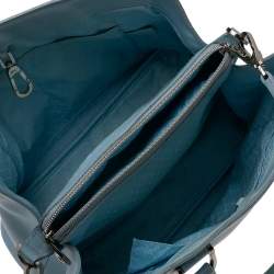 Longchamp Light Blue Leather Convertible Satchel