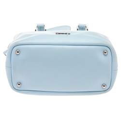 Longchamp Light Blue Leather Convertible Satchel