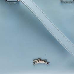 Longchamp Light Blue Leather Convertible Satchel