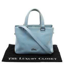 Longchamp Light Blue Leather Convertible Satchel