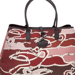 Longchamp Multicolor Canvas And Leather Roseau Shopper Tote