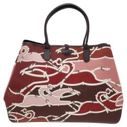 Longchamp Multicolor Canvas And Leather Roseau Shopper Tote