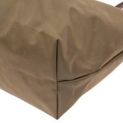 Longchamp Khaki Brown Nylon and Leather Small Le Pliage Tote