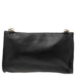 Pre Owned Longchamp Black Leather Shoulder Bag