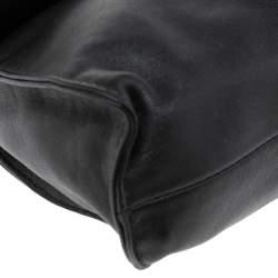 Pre Owned Longchamp Black Leather Shoulder Bag