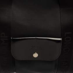 Longchamp Black Nylon Front Pocket Tote