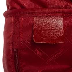 Pre Owned Longchamp Red Croc Embossed Leather Roseau Tote